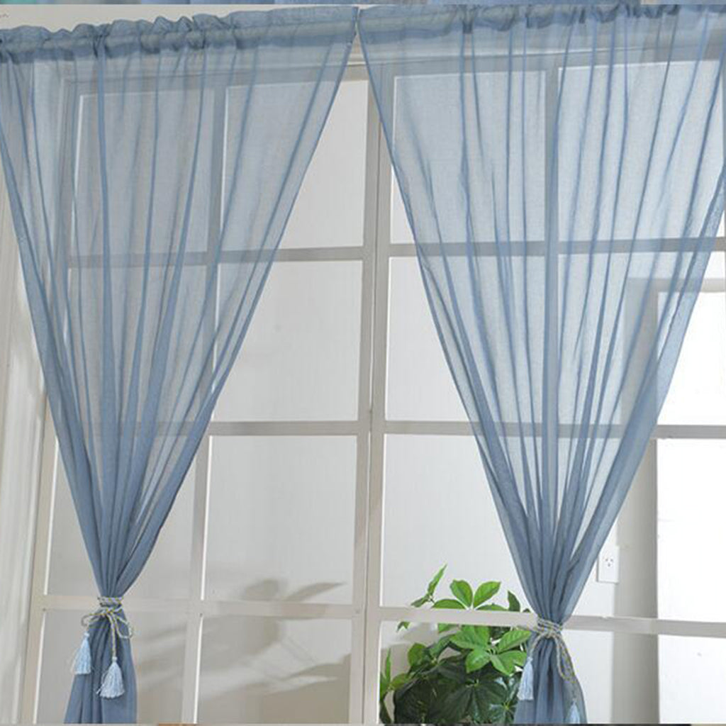 Kitchen Curtain Sheer Door Window Voile Grey - 132x240cm