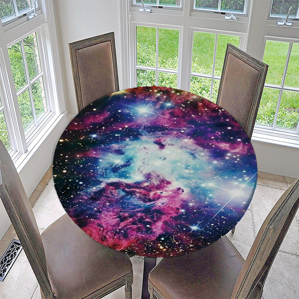 Elastic Edged Waterproof Backed Fitted Table Cover Cloth Starry Sky B 1.2m