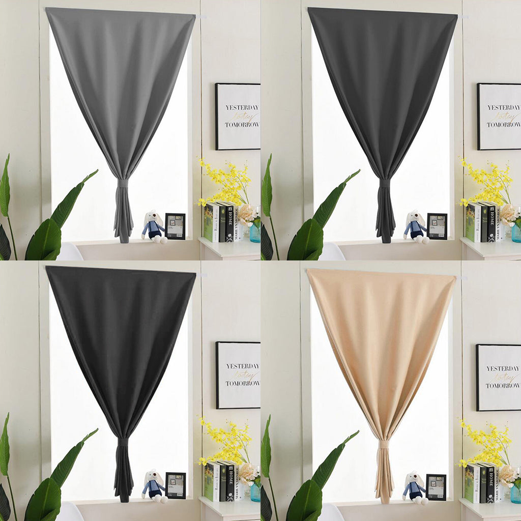 1 Panel Self Adhesive Window Blackout Curtains Drapes Light Gray 1x1.2m