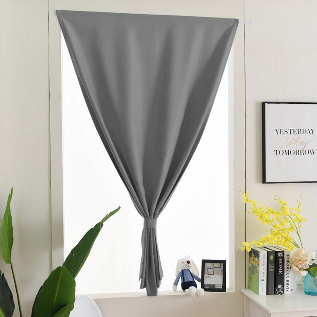 1 Panel Self Adhesive Window Blackout Curtains Drapes Light Gray 1x1.2m