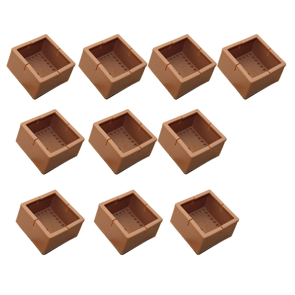 10 Pieces Table Chair Leg Floor Protectors Square 48-55mm