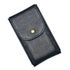 PU Leather Watch Pouch Pocket Watch Storage Case with Snap Button Black