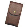 PU Leather Watch Pouch Pocket Watch Storage Case with Snap Button Brown