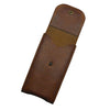 PU Leather Watch Pouch Pocket Watch Storage Case with Snap Button Brown