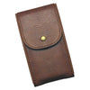 PU Leather Watch Pouch Pocket Watch Storage Case with Snap Button Brown