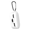 For QCY T1S/QS2 Earbuds Cover Bluetooth Earphone Case Cover Protective Case Arctic White+anti-lost buckle