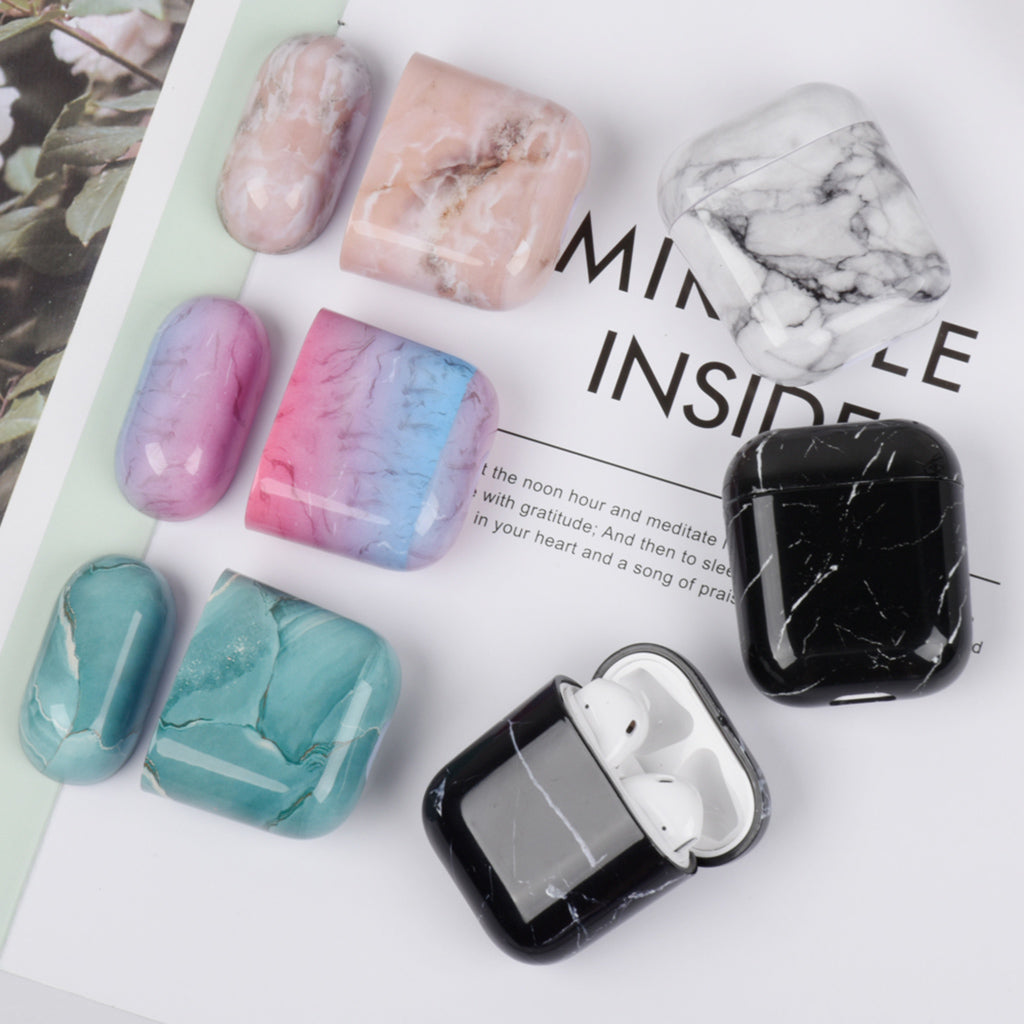 Marble Hard Earphone Case Bag Protective Cover Shell For AirPod 1/2 Gen S01