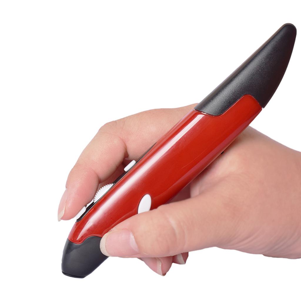 2.4Ghz Optical Wireless Pen Mouse USB Receiver Laptop Drawing Writing Red