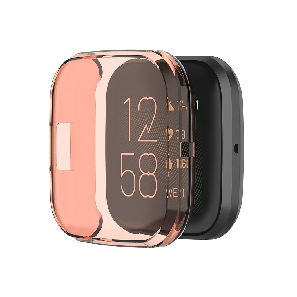 For Fitbit Versa2 Silicone TPU Case Screen Protector Frame Cover HD Orange