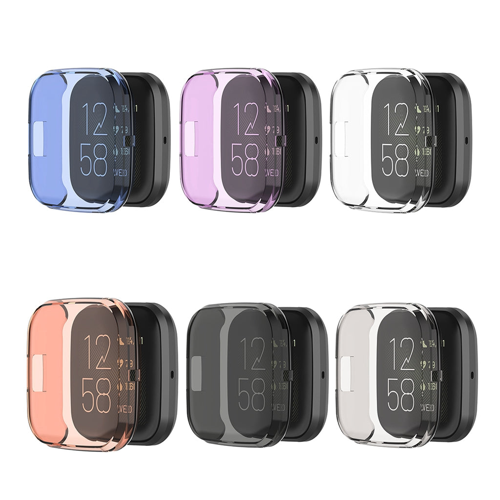 For Fitbit Versa2 Silicone TPU Case Screen Protector Frame Cover HD Orange