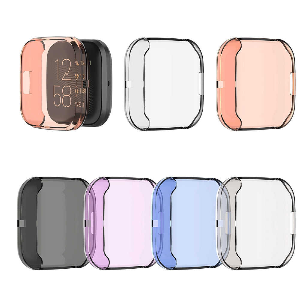 For Fitbit Versa2 Silicone TPU Case Screen Protector Frame Cover HD Orange