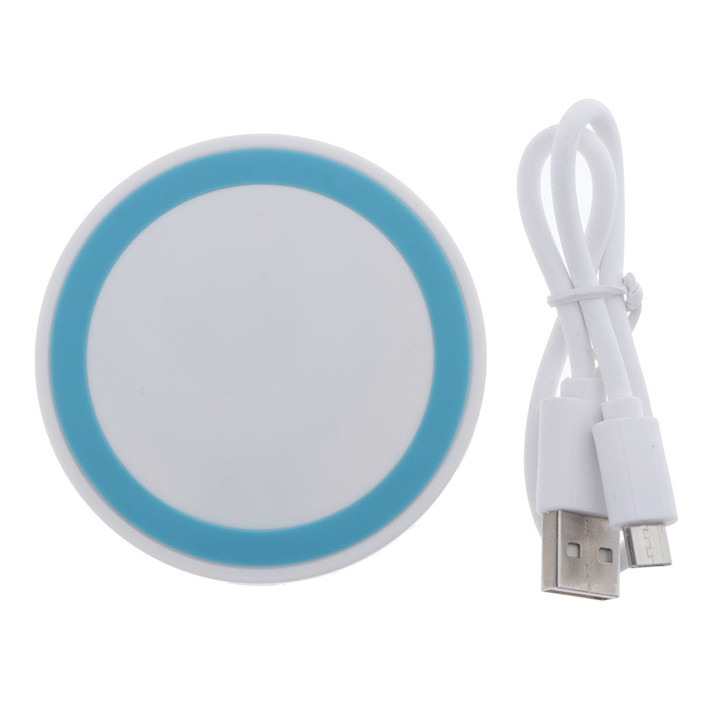 QI Wireless Charger Pad Fast Charging Station for iPhone XS  White +  Blue