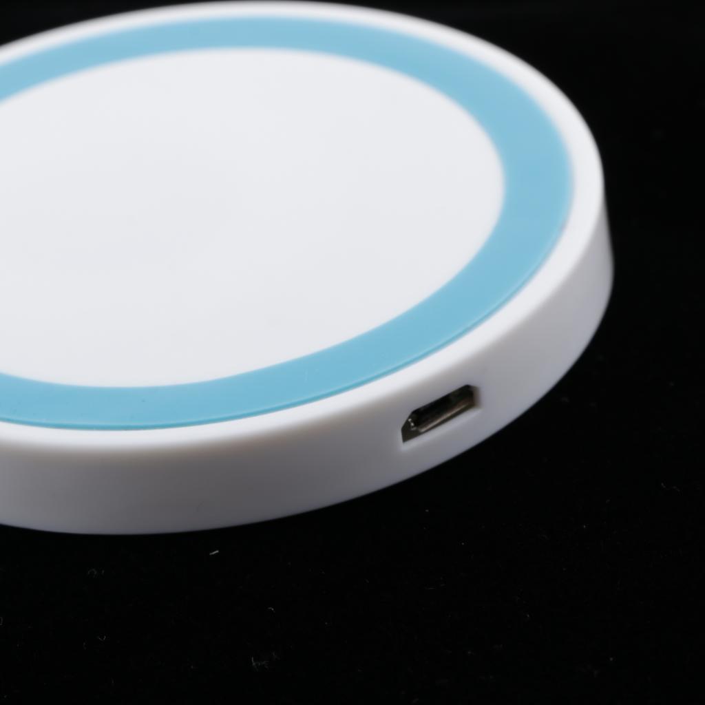 QI Wireless Charger Pad Fast Charging Station for iPhone XS  White +  Blue