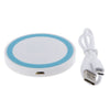 QI Wireless Charger Pad Fast Charging Station for iPhone XS  White +  Blue