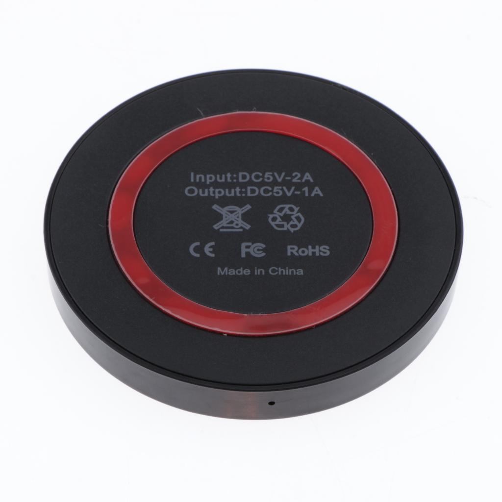 QI Wireless Charger Pad Fast Charging Station for iPhone XS  Black + Red