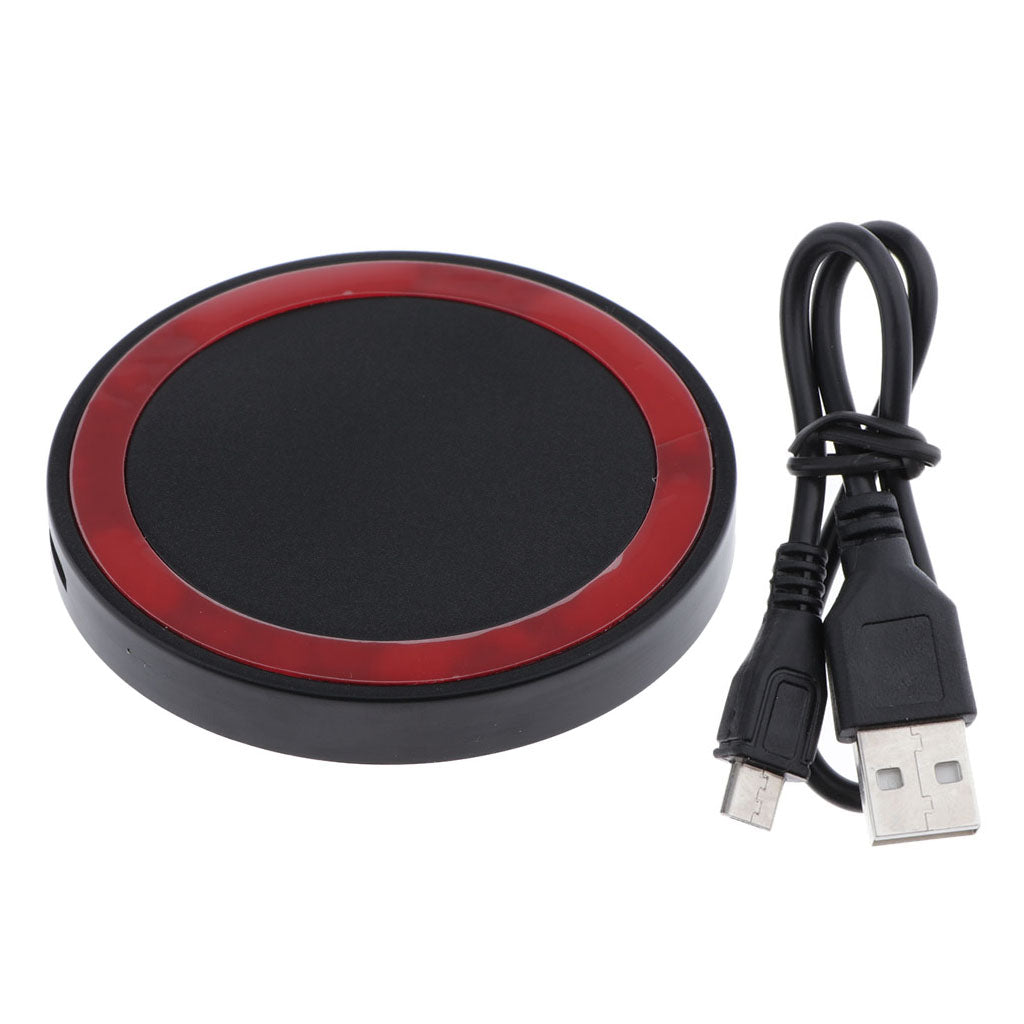 QI Wireless Charger Pad Fast Charging Station for iPhone XS  Black + Red