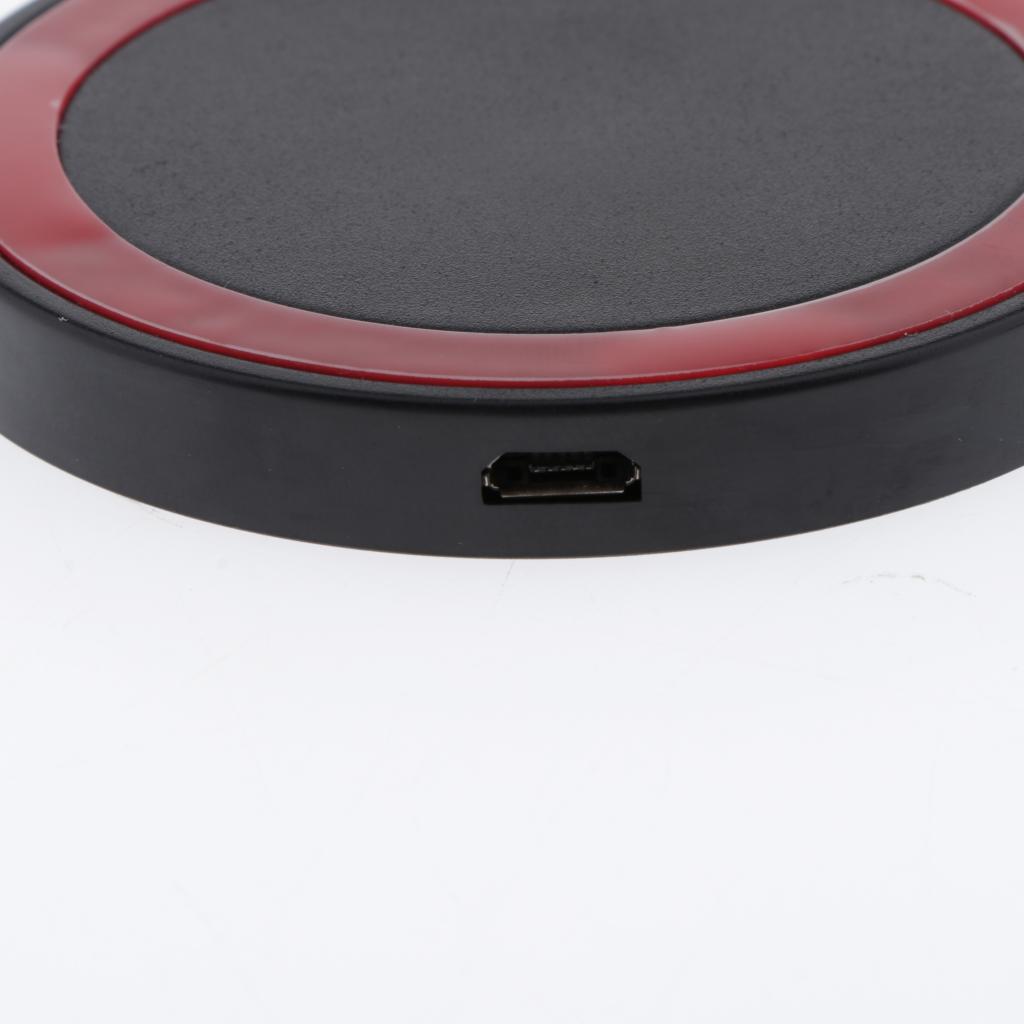 QI Wireless Charger Pad Fast Charging Station for iPhone XS  Black + Red