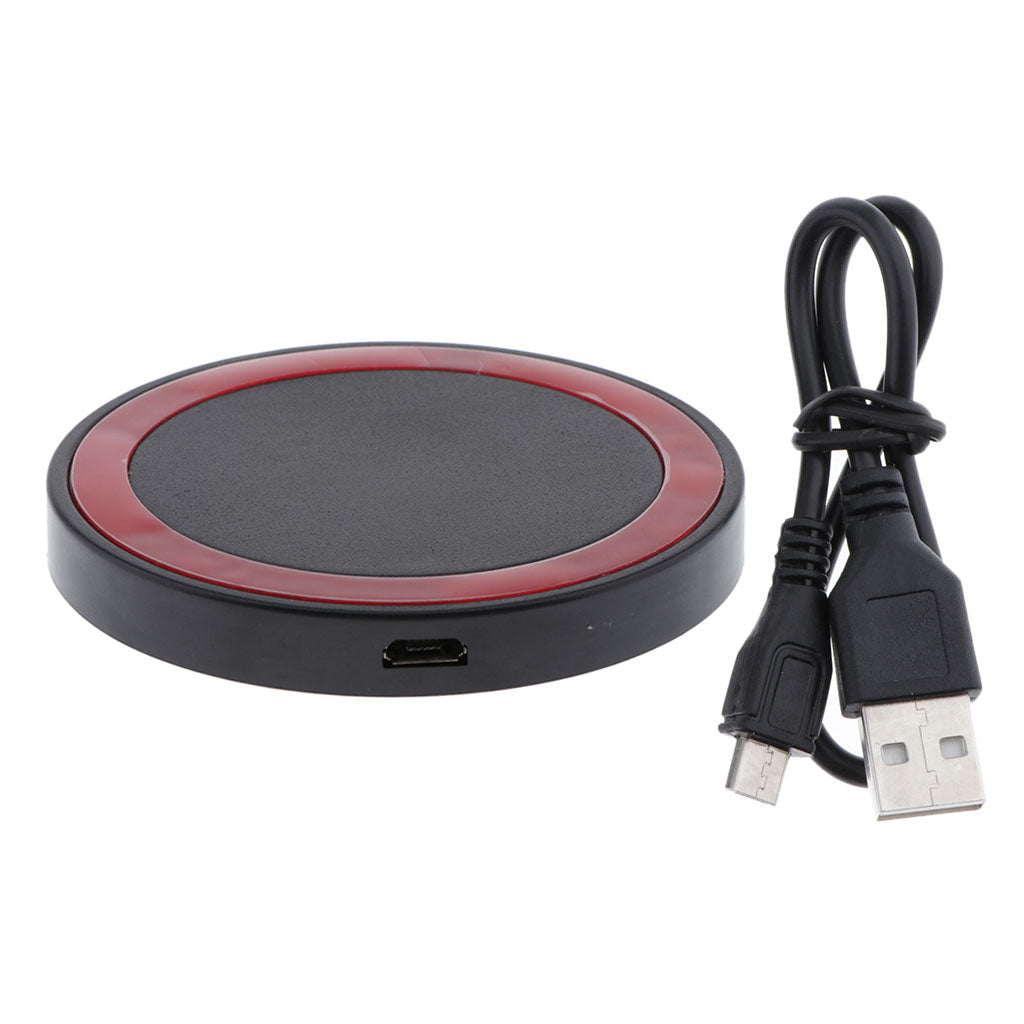 QI Wireless Charger Pad Fast Charging Station for iPhone XS  Black + Red