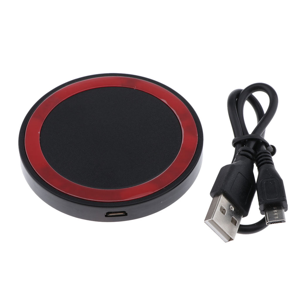 QI Wireless Charger Pad Fast Charging Station for iPhone XS  Black + Red