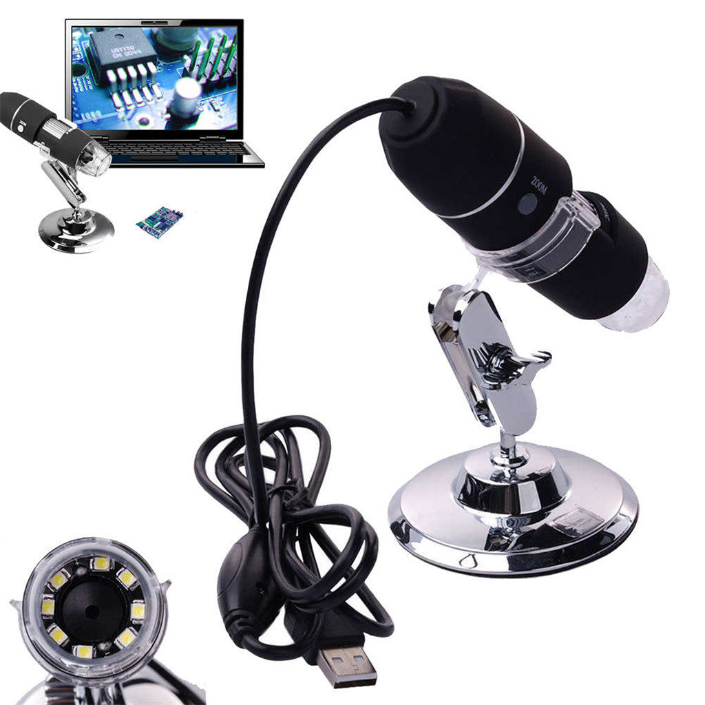 1000X New USB Digital Microscope 8 Led Camera Magnifier w/Fall Holder Stand