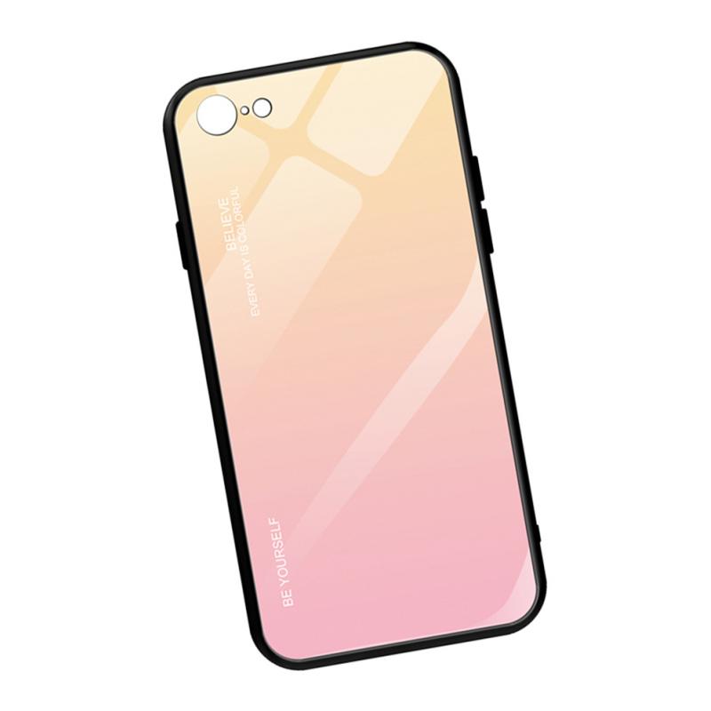 Gradient Tempered Glass Back Cover Phone Protective Case for iPhone 7 8G