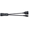 IEC 3Pole C14 Male to C13 & Euro 2 Pin Female 2 in 1 Y Split Power Cord 25CM