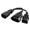 IEC 3Pole C14 Male to C13 & Euro 2 Pin Female 2 in 1 Y Split Power Cord 25CM