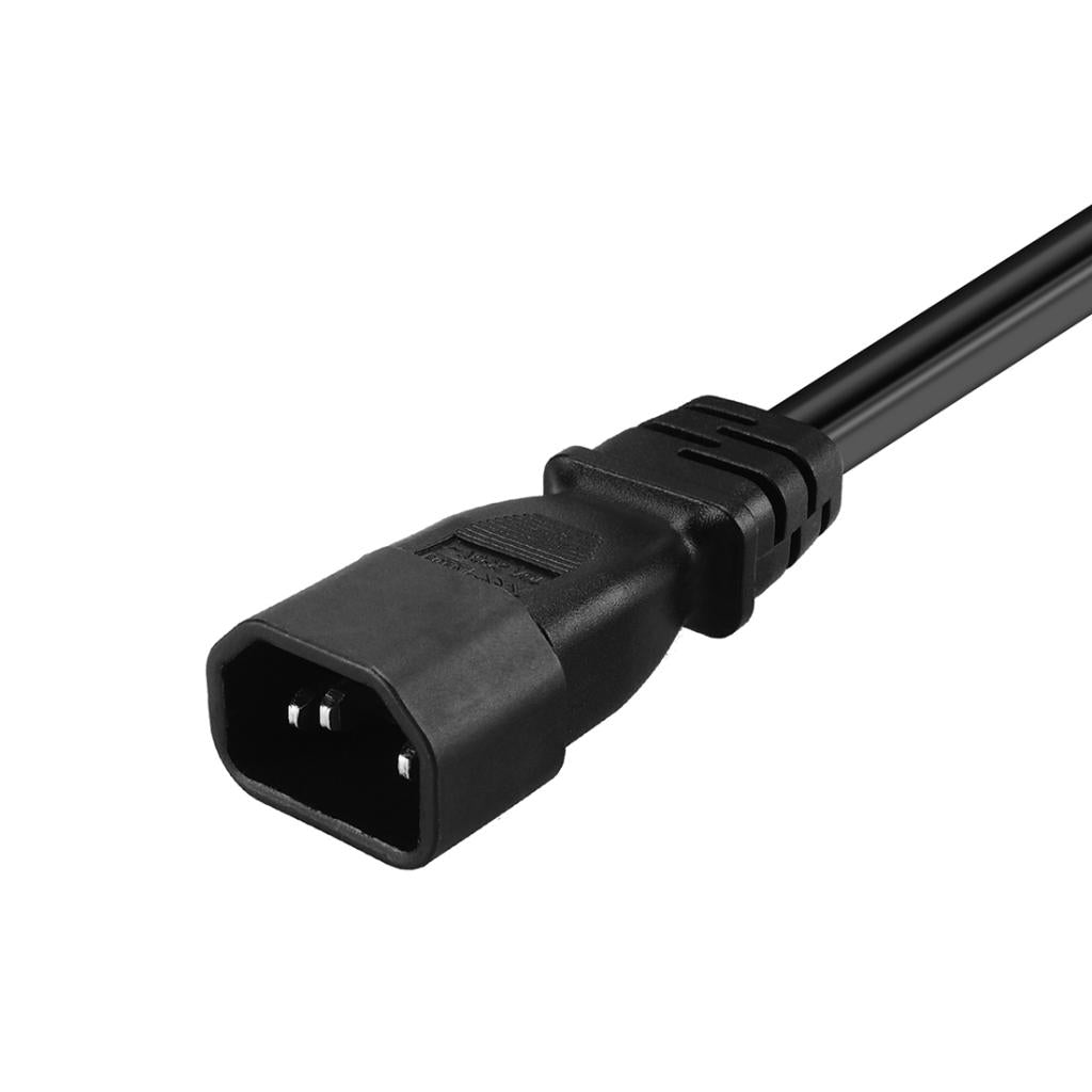 IEC 3Pole C14 Male to C13 & Euro 2 Pin Female 2 in 1 Y Split Power Cord 25CM