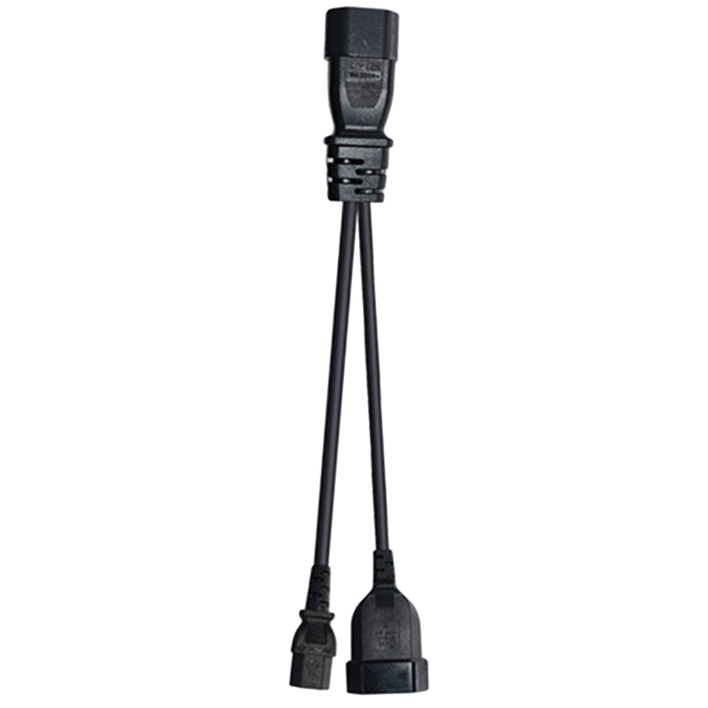 IEC 3Pole C14 Male to C13 & Euro 2 Pin Female 2 in 1 Y Split Power Cord 25CM