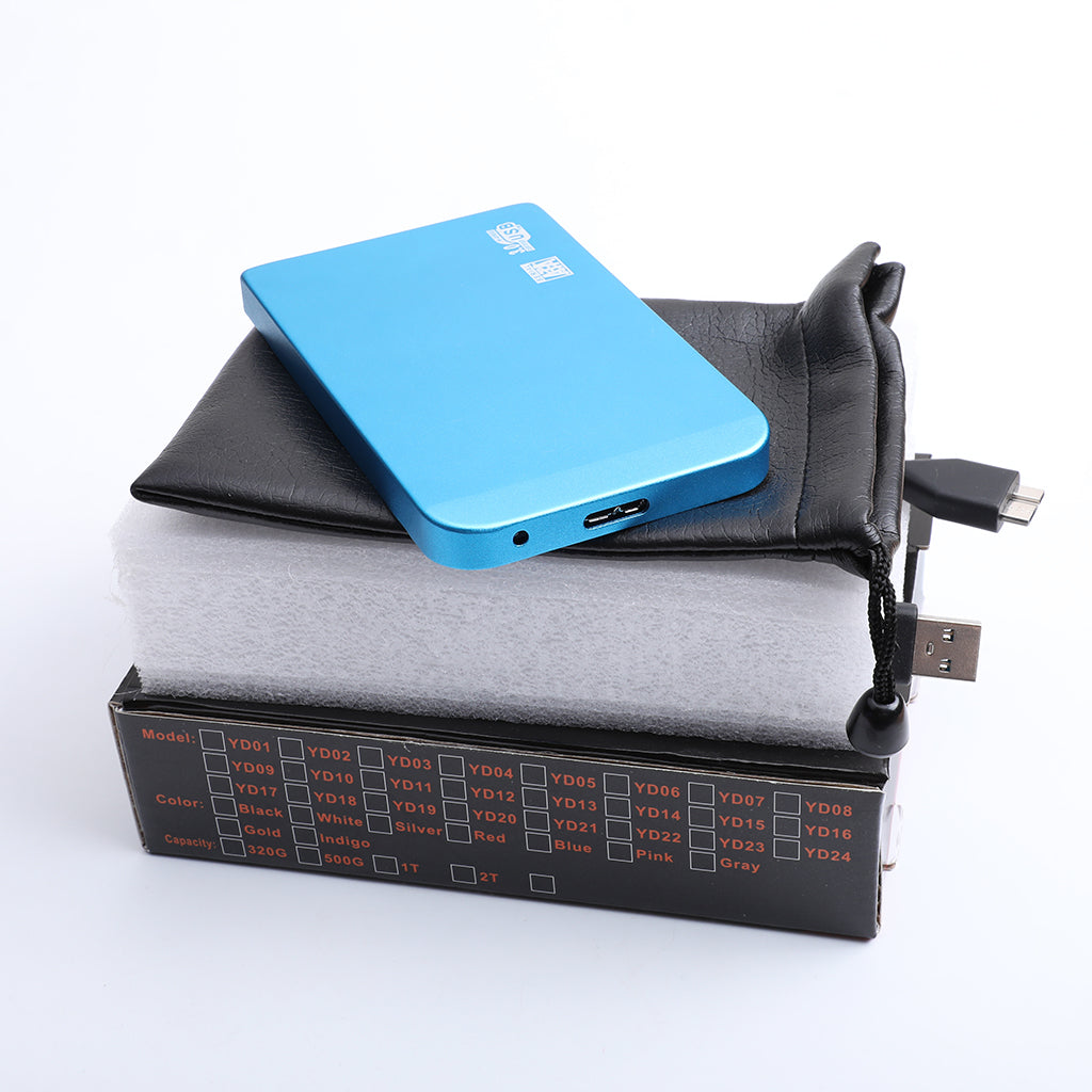 Blue Ultra Slim 2.5in USB3.0 Hard Drive HDD/SSD Capacity Disk for PC 1T