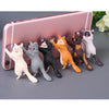 Lovely Cat Model Sucker Cellphone Bracket Holder Finger Grip Mount Lightgray