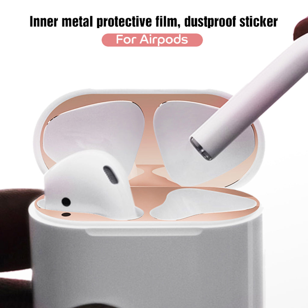 Guard Earphone Protective Sticker for Apple Airpods Earphone Rose Gold