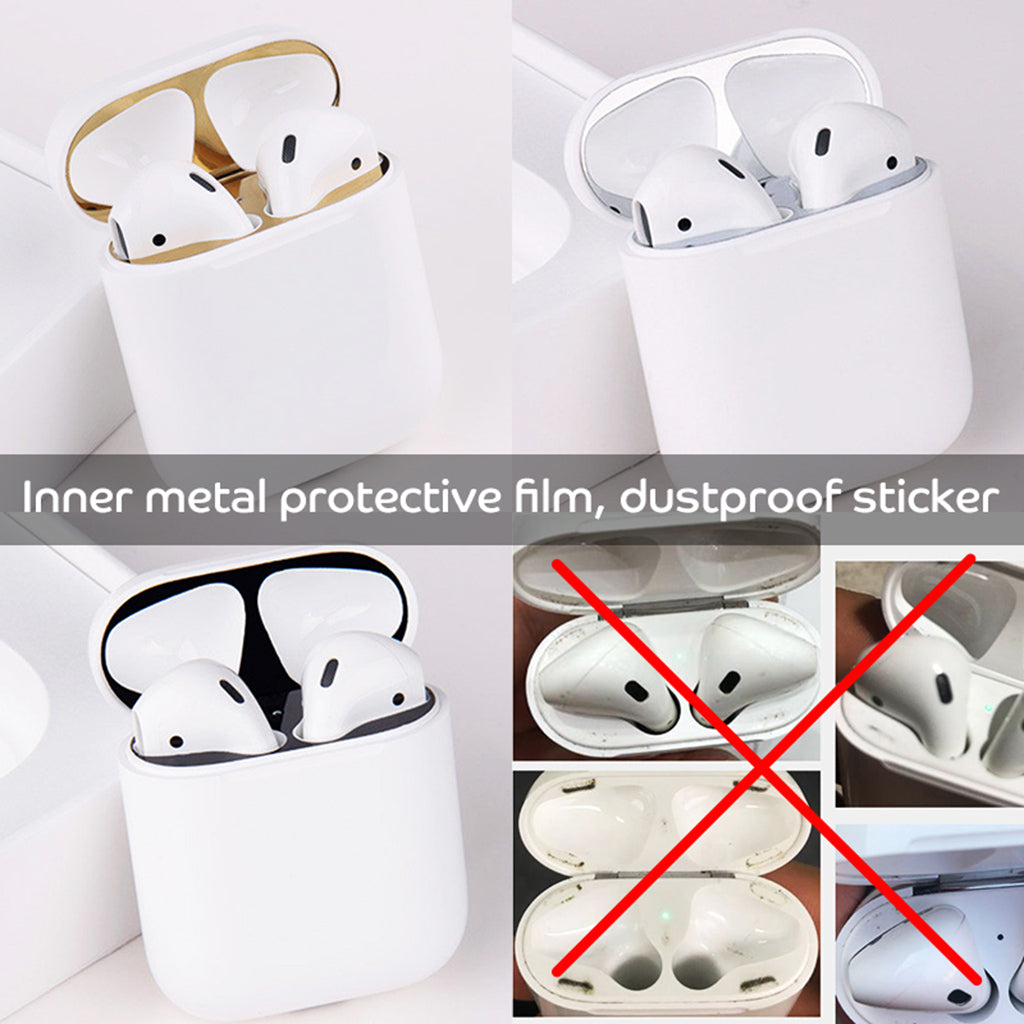 Guard Earphone Protective Sticker for Apple Airpods Earphone Luxury Gold