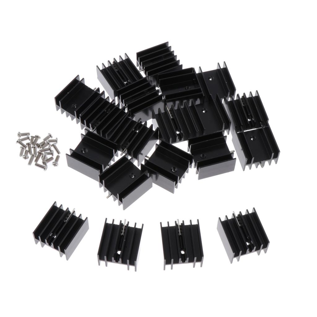 20x 24x16-25mm MOSFET Aluminium Heat Sink 7805 Transistor Heatsink Radiator