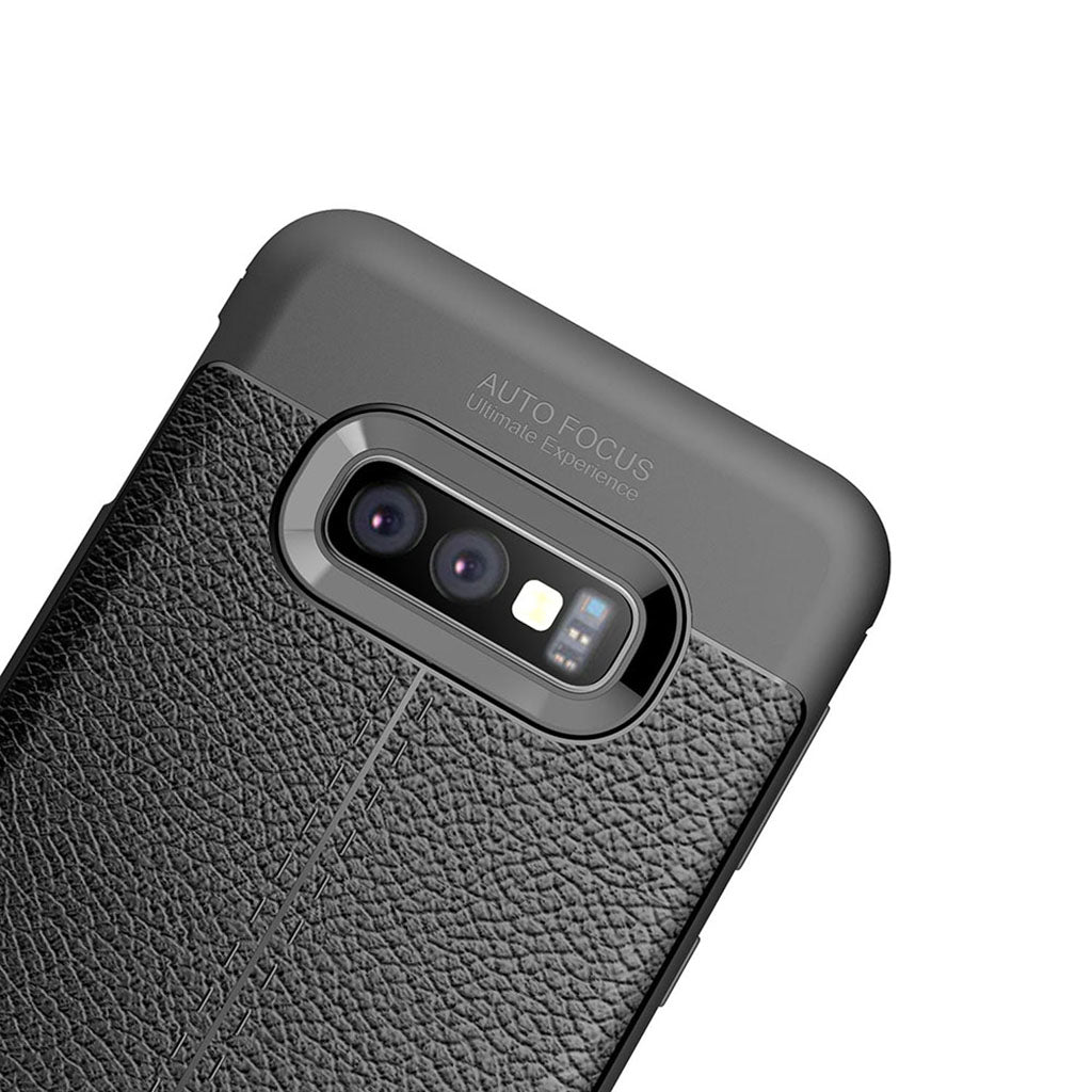 Lichee Leather Cellphone Anti-drop Case for Samsung Galaxy S10 E Black