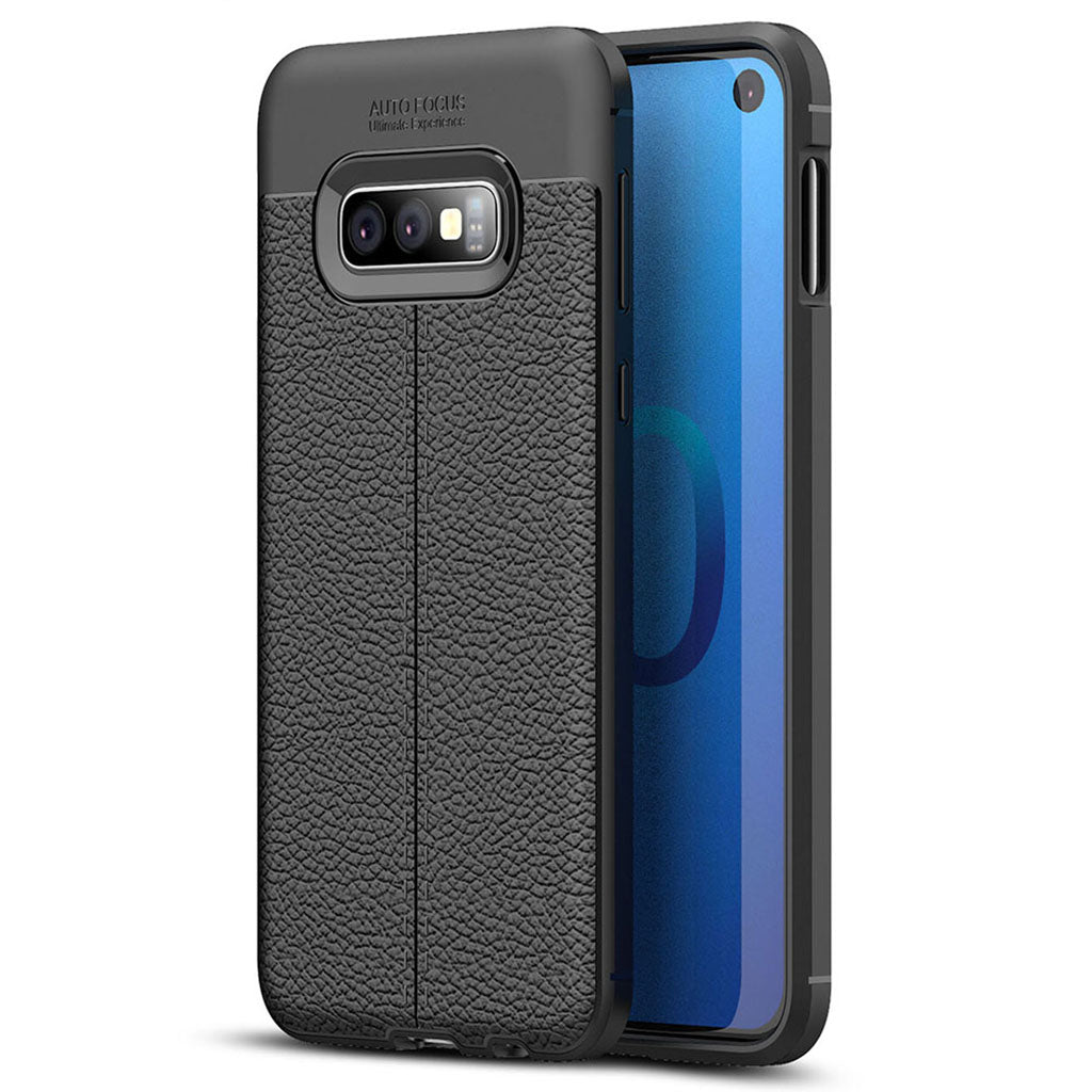 Lichee Leather Cellphone Anti-drop Case for Samsung Galaxy S10 E Black