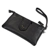 Unisex Durable PU Leather Zipper Coin Purse Mini Wallet Key Pouch - Black