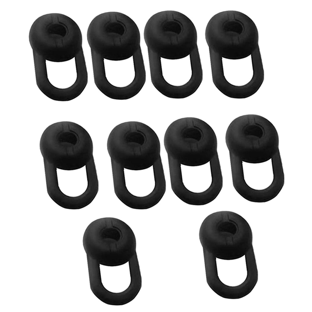 10 Pieces Earphone Silicone Earbud for Headset Horn Diameter of 7-12mm black