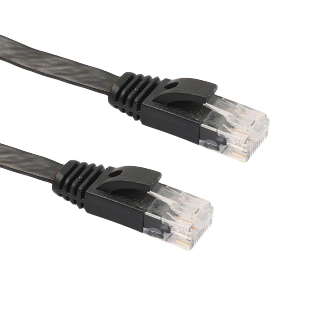 RJ45 CAT6 Ethernet Network LAN Cable Flat UTP Patch Router Black 25 Meters