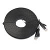 RJ45 CAT6 Ethernet Network LAN Cable Flat UTP Patch Router Black 25 Meters