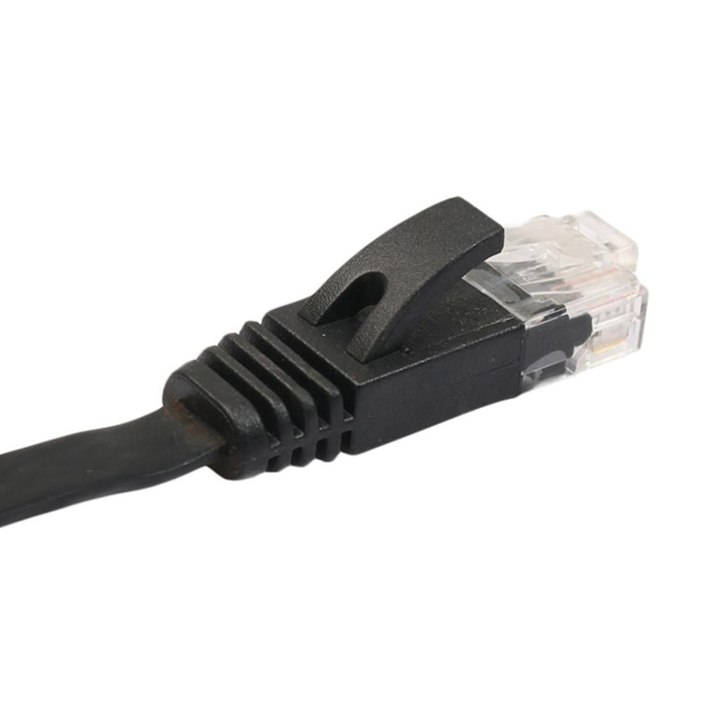 RJ45 CAT6 Ethernet Network LAN Cable Flat UTP Patch Router Black 15 Meters