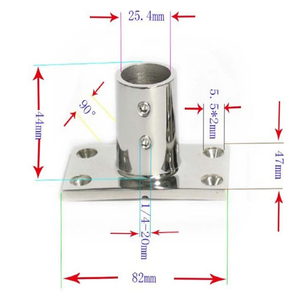 316 Stainless Steel Boat Deck Hand Rail Fitting 90 Degree for 25mm Tube