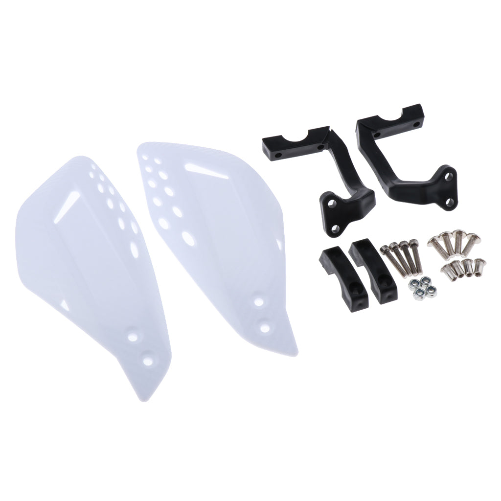 1 Pair Motor Handlebar Hand Brush Guards Protector Hand Guards White