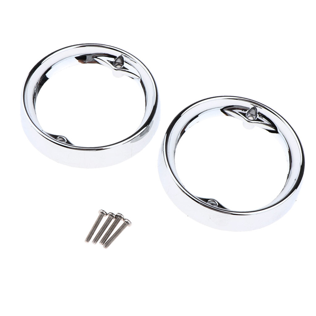 Silver Deep Dish Turn Signal Bezels for Harley Touring Road King Road Glide