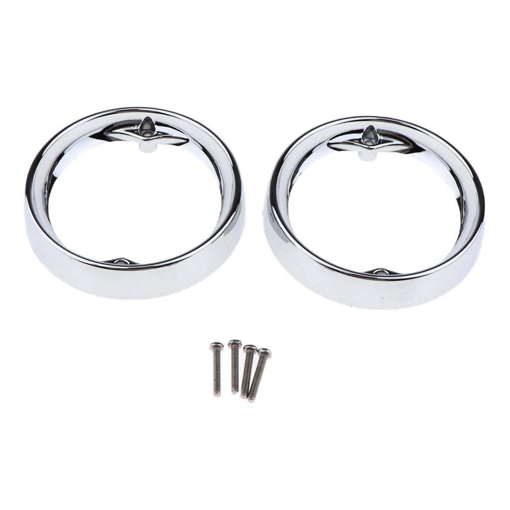 Silver Deep Dish Turn Signal Bezels for Harley Touring Road King Road Glide