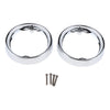 Silver Deep Dish Turn Signal Bezels for Harley Touring Road King Road Glide