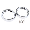 Silver Deep Dish Turn Signal Bezels for Harley Touring Road King Road Glide