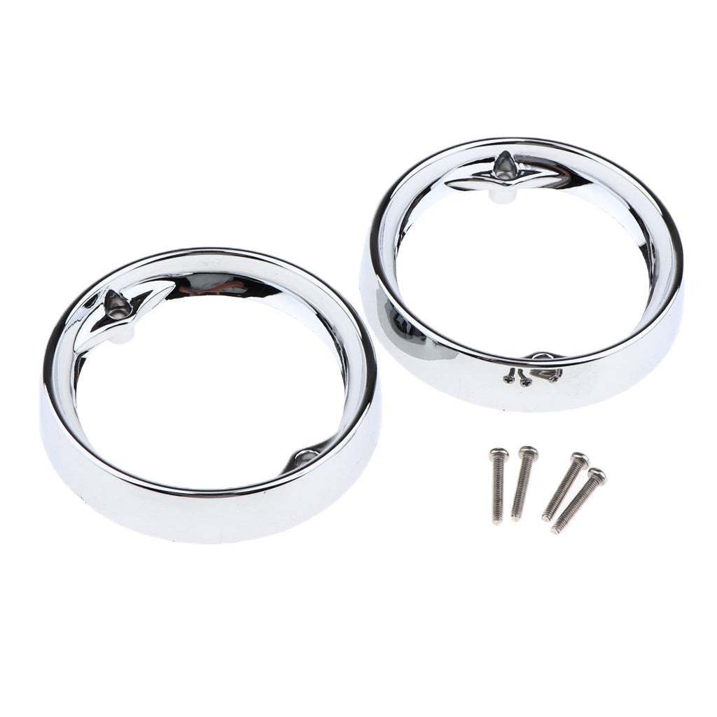 Silver Deep Dish Turn Signal Bezels for Harley Touring Road King Road Glide