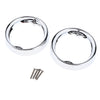 Silver Deep Dish Turn Signal Bezels for Harley Touring Road King Road Glide