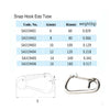 Marine Spring Snap Hook Carabiner - 304 Stainless Steel Boat Clip 16 x 160mm